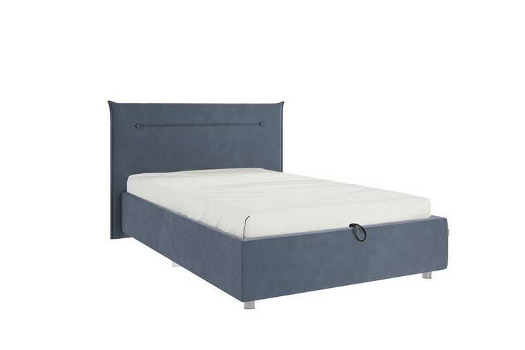 Кровать Альба 120х200 темно-синего цвета с подъемным механизмом