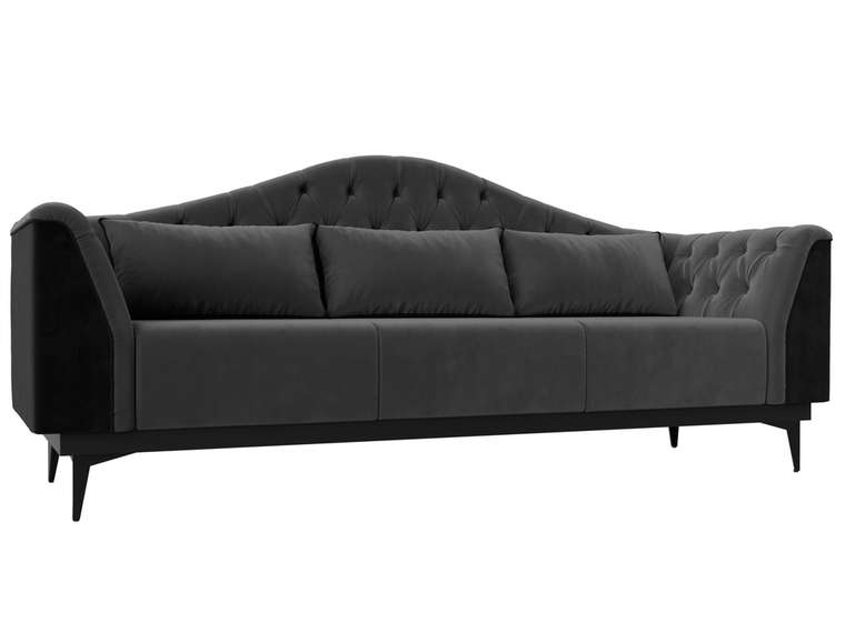 Прямой диван-кровать Флорида серо-черного цвета