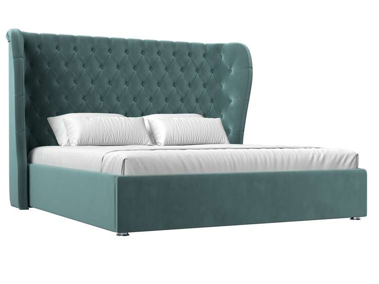Кровать Далия 160х200 темно-бирюзового цвета с подъемным механизмом