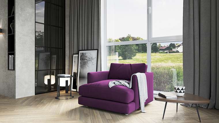 Кресло Ибица фиолетового цвета