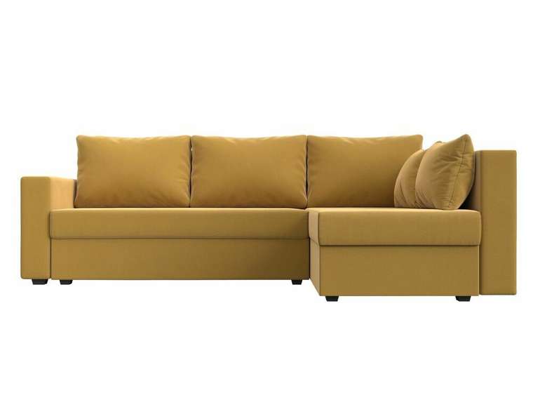 Угловой диван-кровать Мансберг желтого цвета правый угол