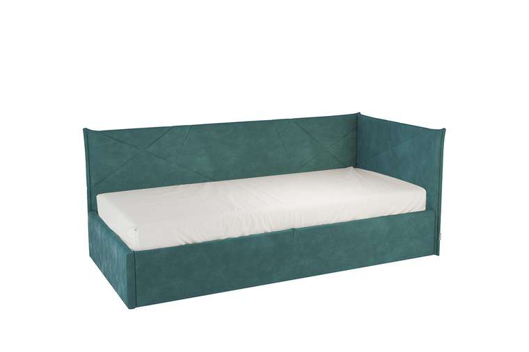 Кровать Квест 90х200 сине-зеленого цвета с подъемным механизмом