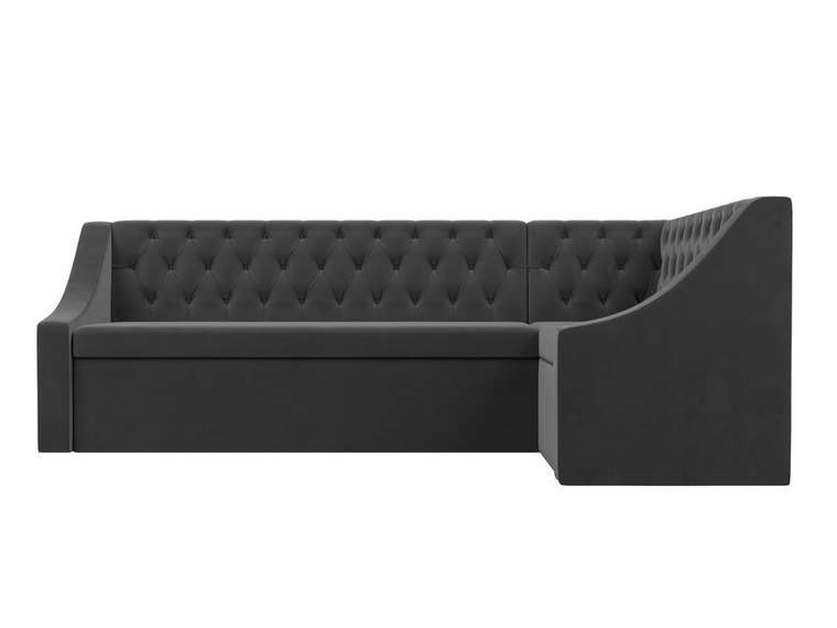 Кухонный угловой диван-кровать Мерлин серого цвета правый угол