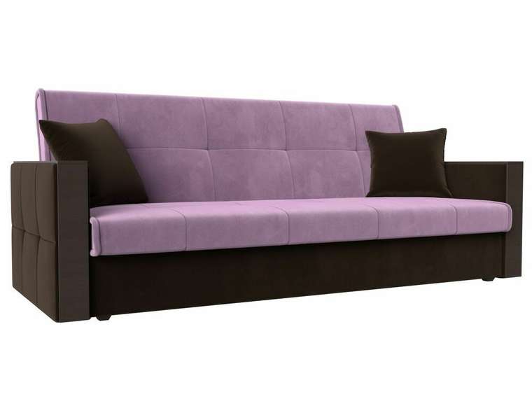 Прямой диван-кровать Валенсия сиренево-коричневого цвета