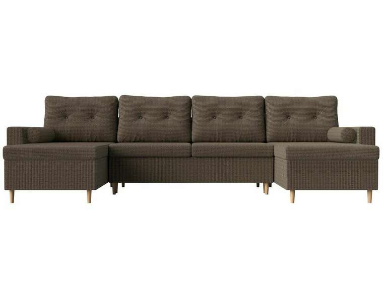 Угловой диван-кровать Белфаст бежево-коричневого цвета