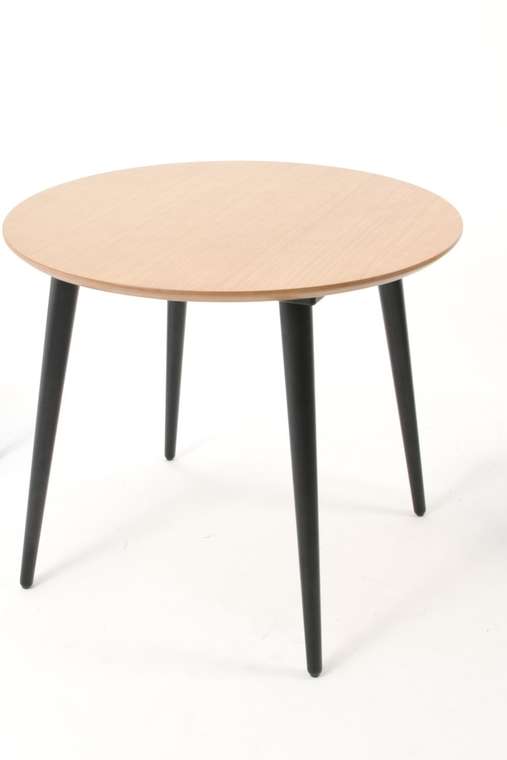 Обеденный стол Монте D100 бежево-черного цвета