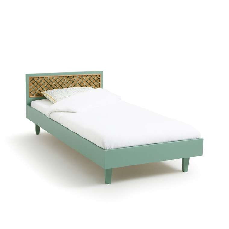 Кровать детская с изголовьем Croisille 90x190 зеленого цвета