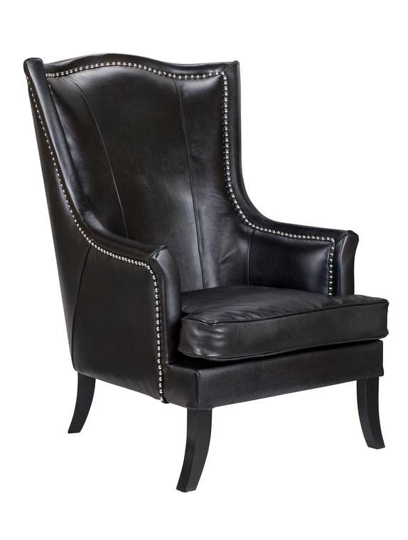 Кресло Chester black leather черного цвета
