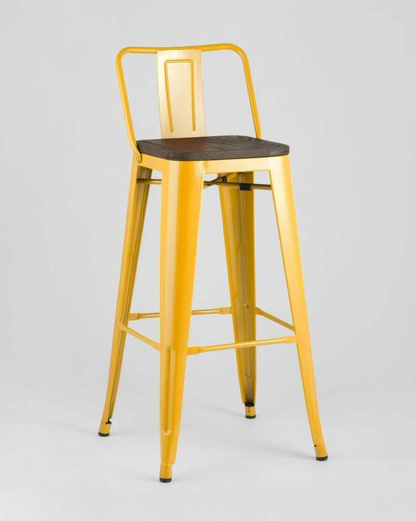Барный стул Tolix Wood желтого цвета