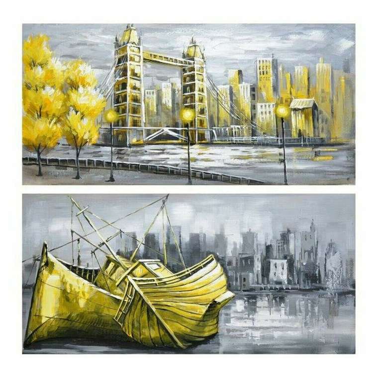 Картина Город 120 x 3 x 60 cm Loft (2 штук)