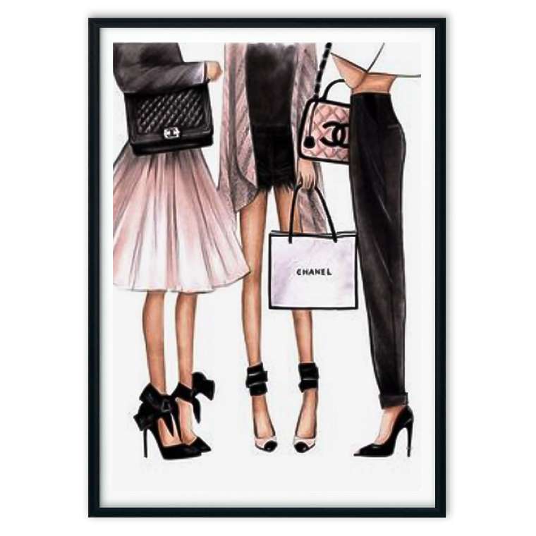Постер в рамке Девушки Chanel 21х30 см