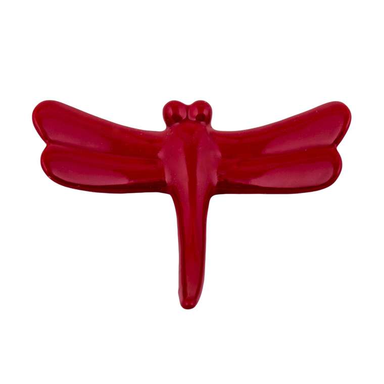 Настенный декор стрекоза красного цвета