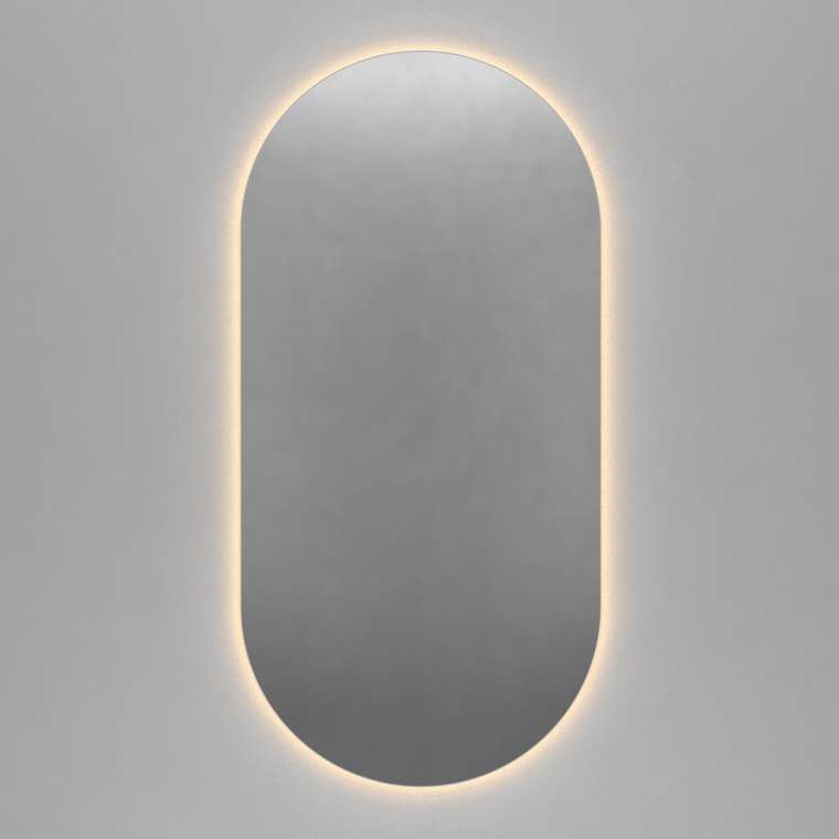 Овальное настенное зеркало Nolvis NF LED XL 96х196 с тёплой подсветкой