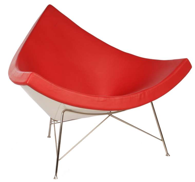  Кресло George Nelson Style Coconut Chair красная кожа