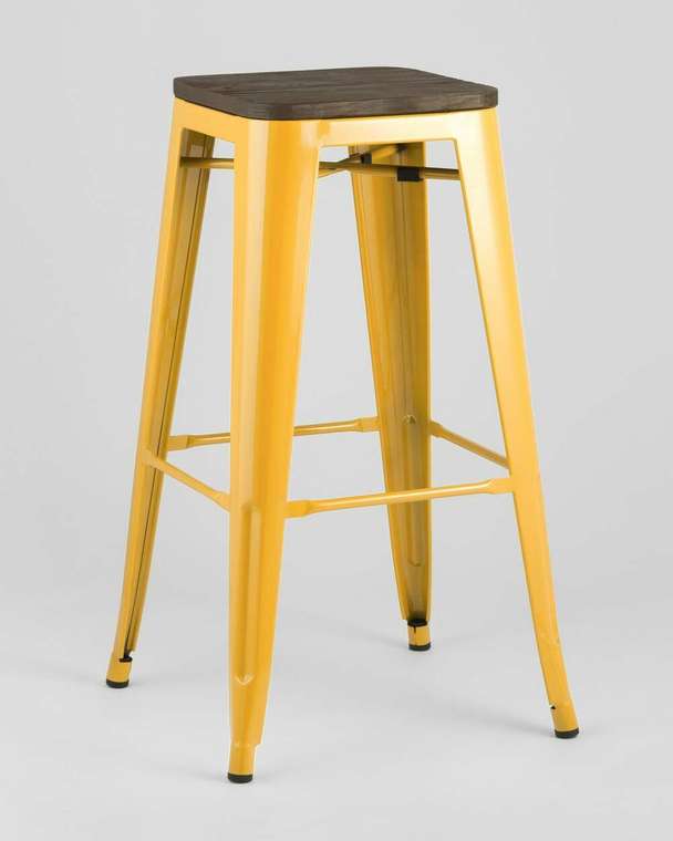 Барный стул Tolix Wood желтого цвета