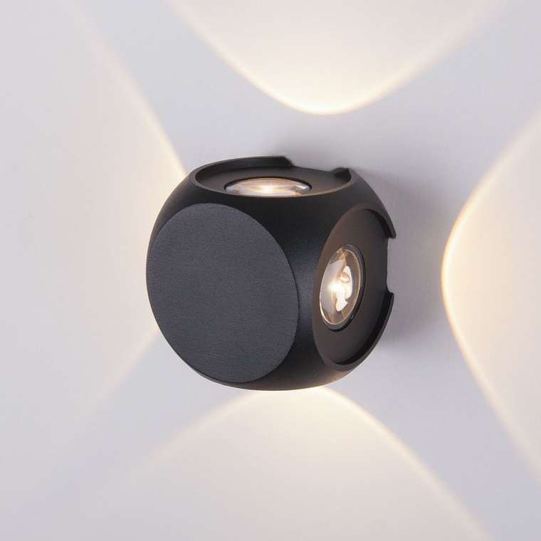 Пылевлагозащи&lt;wbr&gt;щенный светодиодный светильник CUBE черный IP54 1504 TECHNO LED Сube