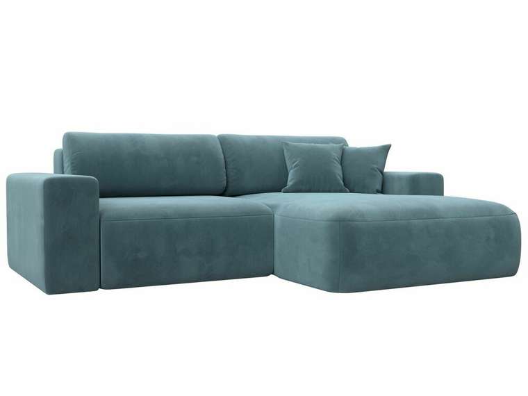 Угловой диван-кровать Лига 036 Классик темно-бирюзового цвета правый угол