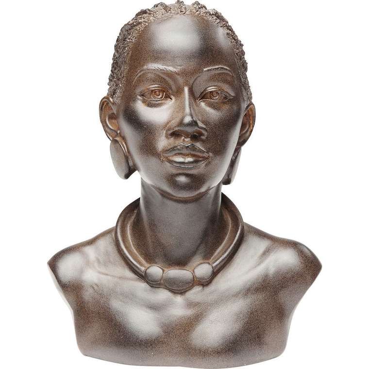 Бюст декоративный African Lady коричневого цвета