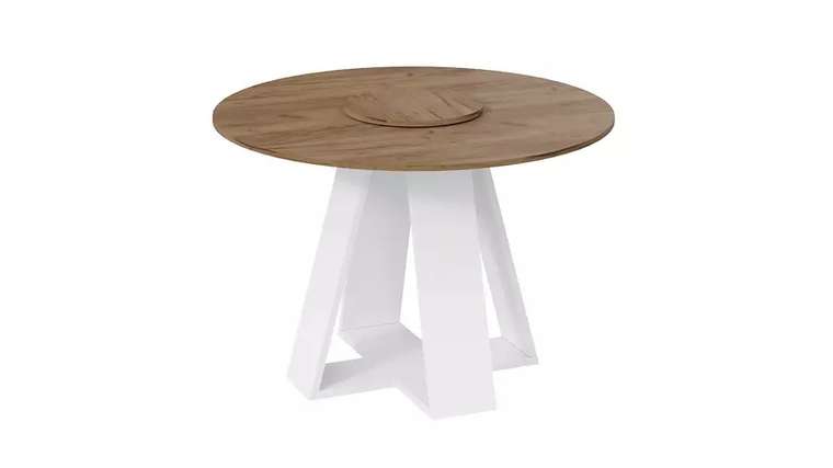 Стол обеденный Райнер Тип 1 цвет Белый/Дуб крафт золотой