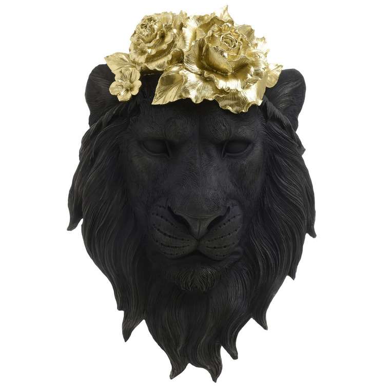 Декор настенный Лев черно-золотого цвета