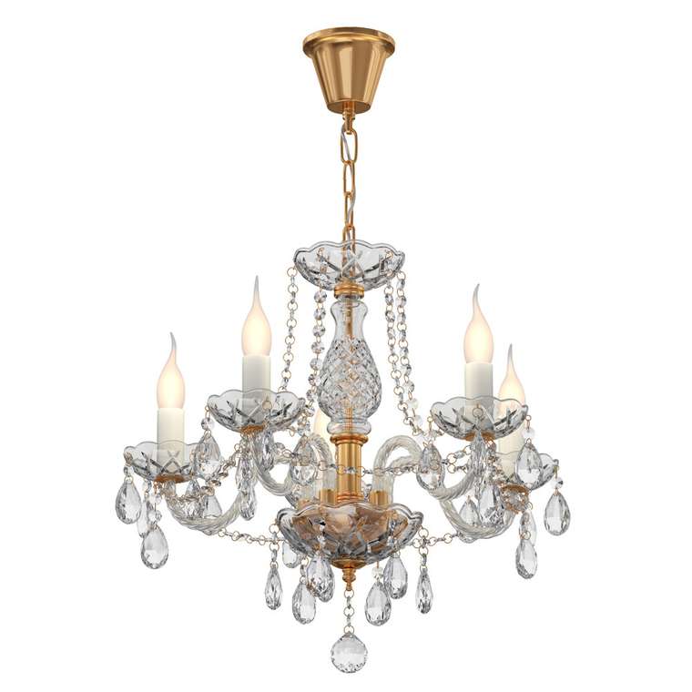 подвесная люстра Monreal прозрачный металл, стекло, хрусталь 5*E14*40W, excluded