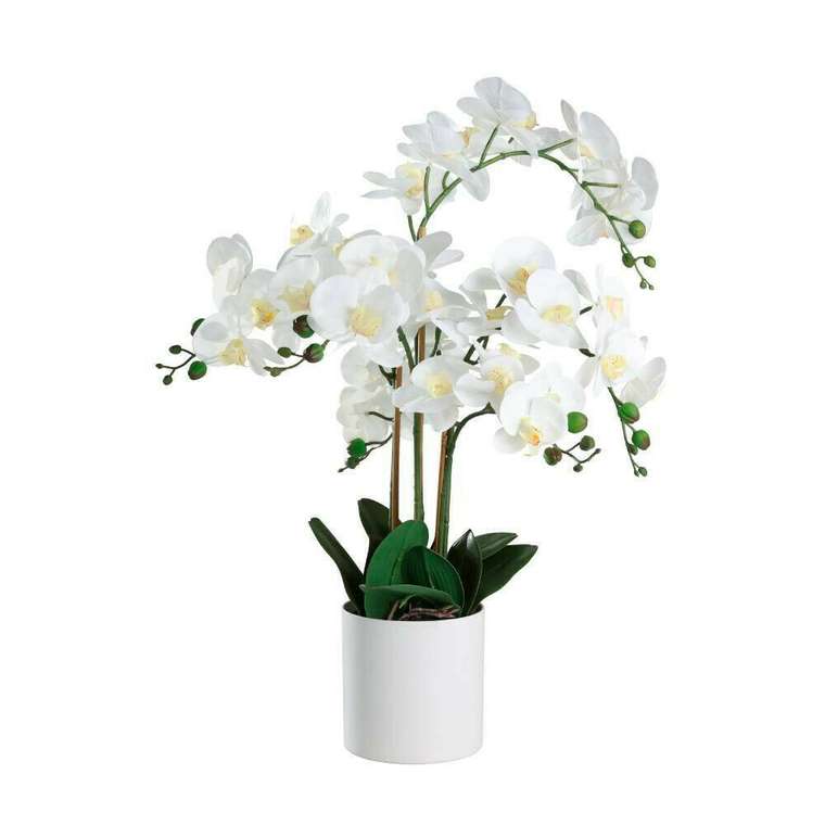 Искусственное растение Hyuga белого цвета