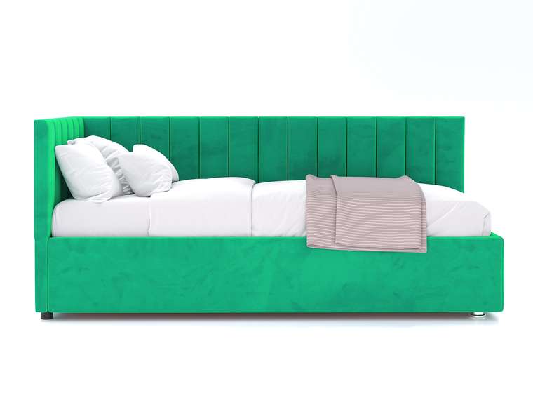 Кровать Negga Mellisa 120х200 зеленого цвета с подъемным механизмом левая