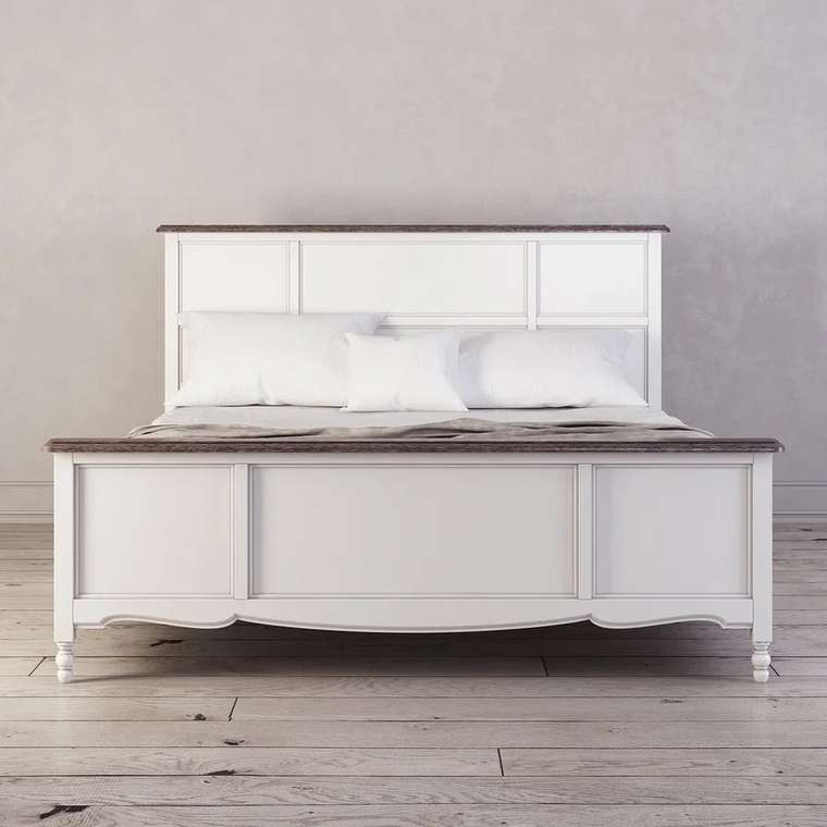 Кровать двуспальная Leblanc c изножьем белого цвета 160х200