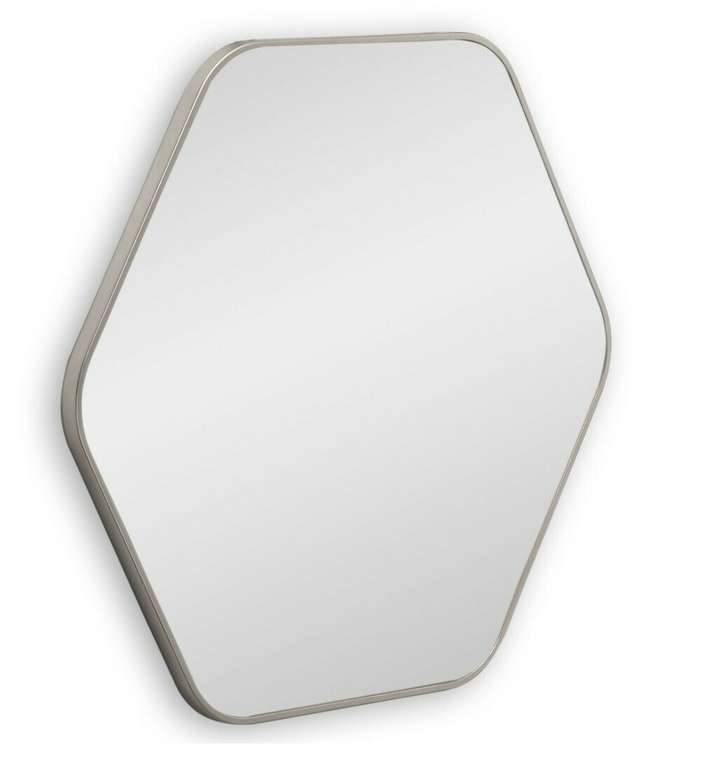 Настенное зеркало Hexagon M в раме серебряного цвета
