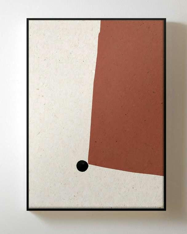 Интерьерное жикле Beige and Orange 60х80 в черной раме 