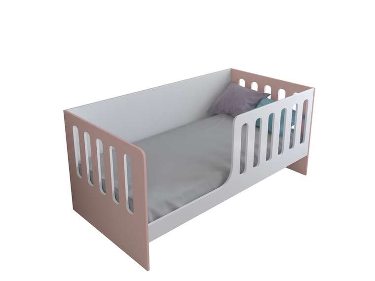 Кроватка Астра 12 80x160 бело-розового цвета 
