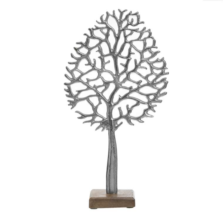 Декор настольный Tree серебряного цвета 