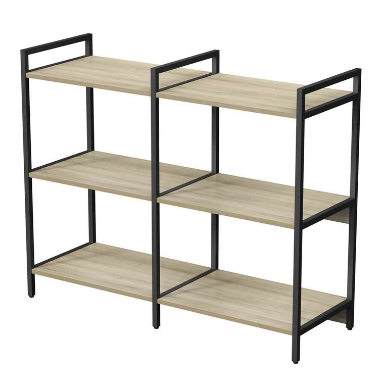 Стеллаж 10ССД.3.600 средний двойной 3 полки бежевого цвета