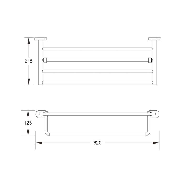 Полка для полотенец Shevanik SG5108T, оружейная сталь