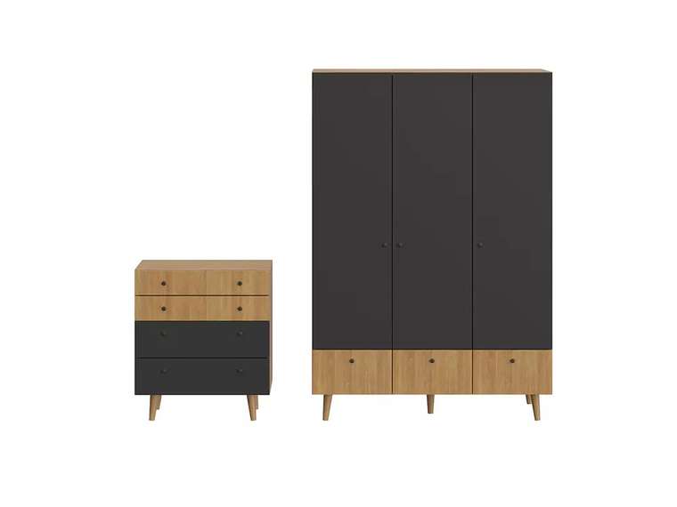 Комплект мебели для гостиной Frida 9 черно-бежевого цвета