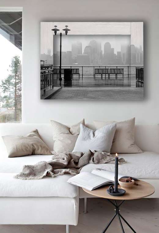 Картина Нью-Йорк в тумане с Арт рамой
