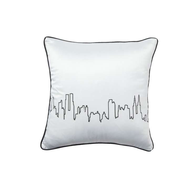 Подушка с принтом City Waves White 