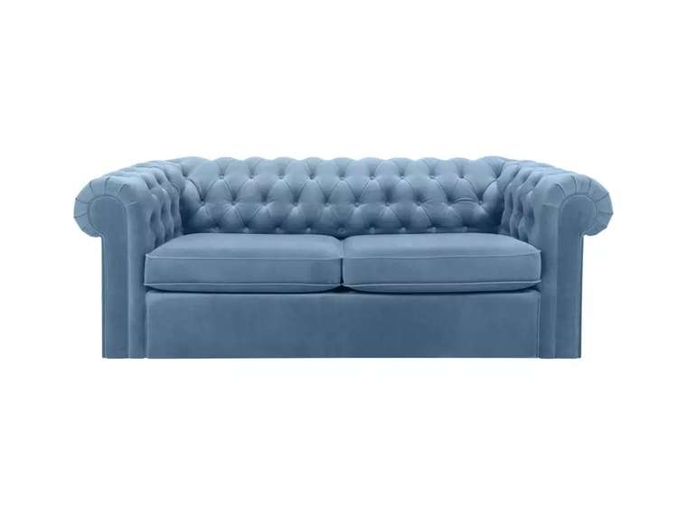 Диван Chesterfield голубого цвета 