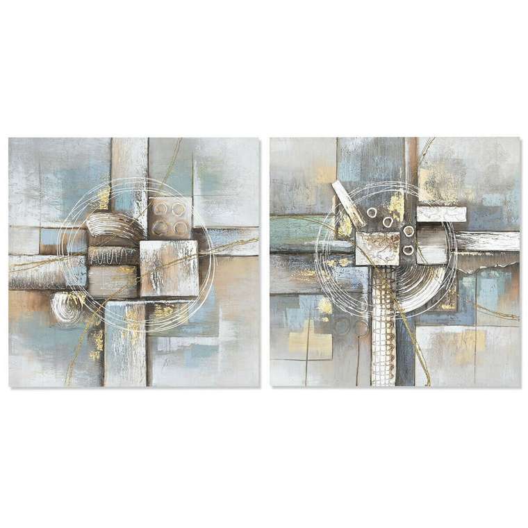 Картина Абстракция 80 x 3 x 80 cm современный (2 штук)