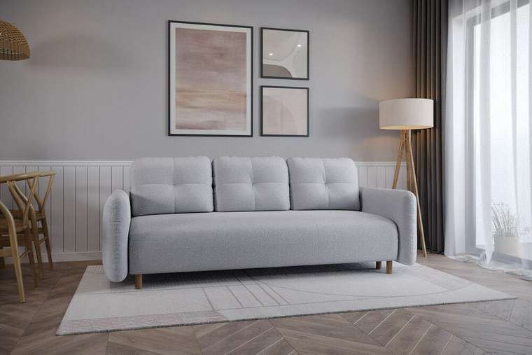 Прямой диван-кровать Anika серо-голубого цвета