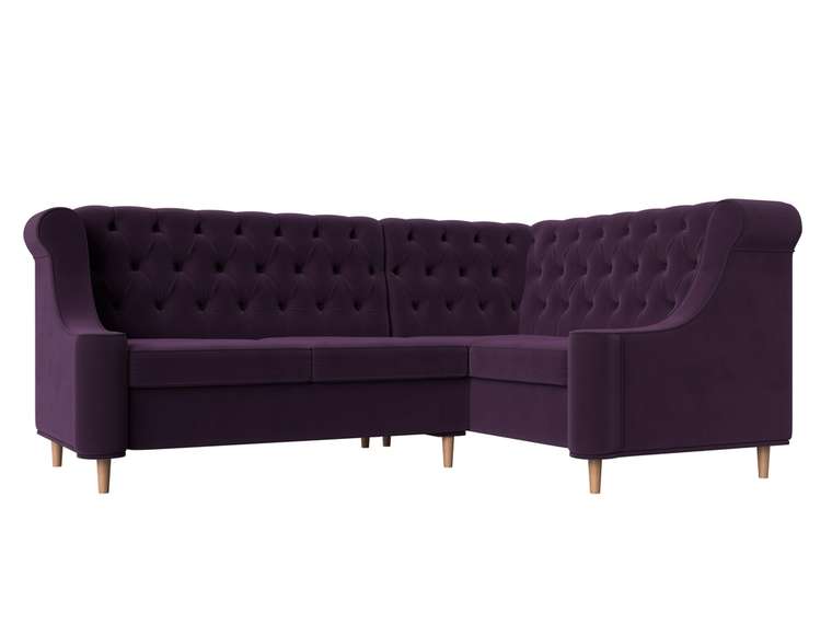 Угловой диван Бронкс темно-фиолетового цвета правый угол