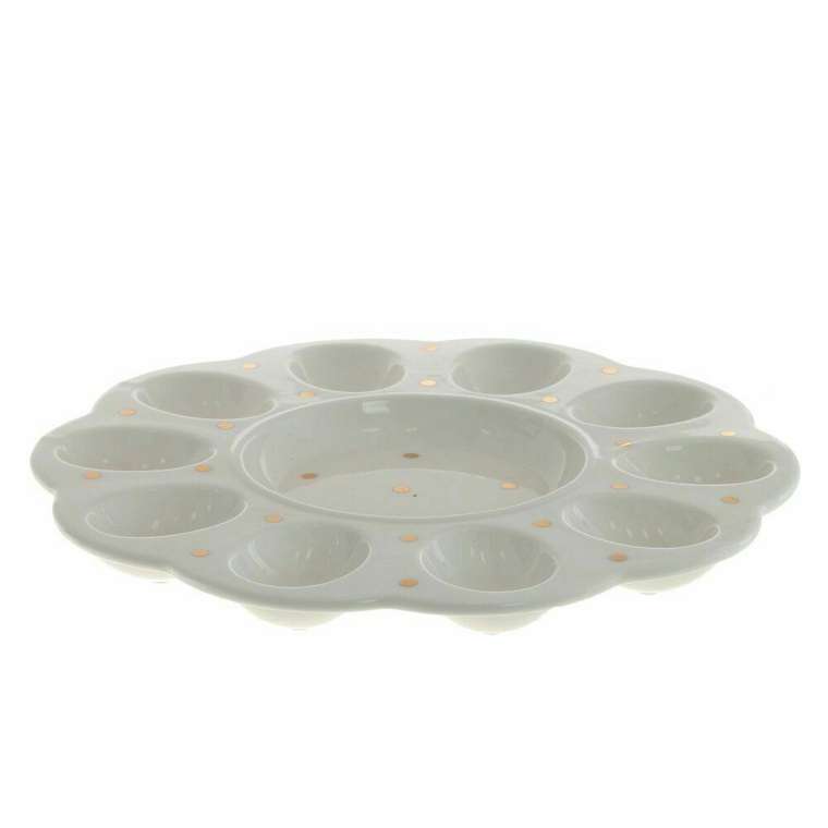 Тарелка для яиц из фарфора белого цвета