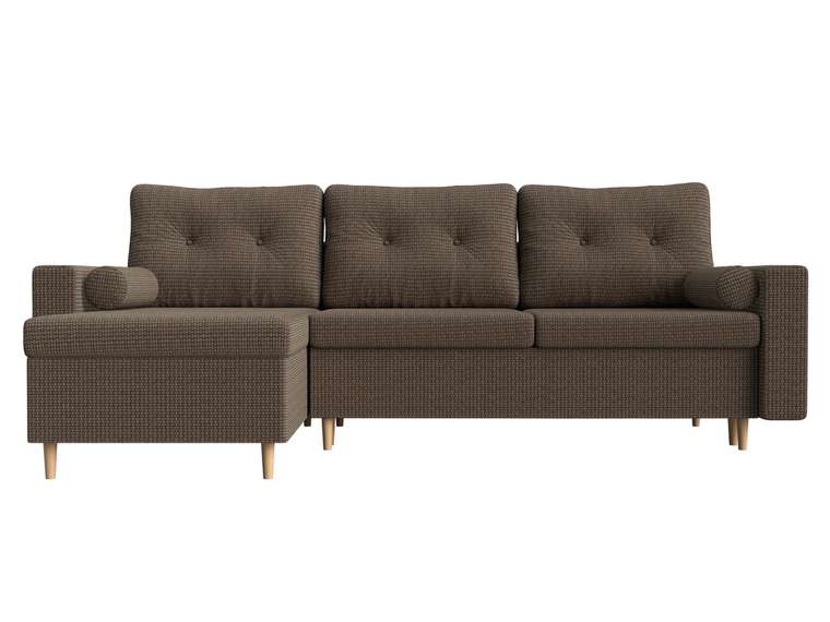 Угловой диван-кровать Белфаст бежево-коричневого цвета левый угол
