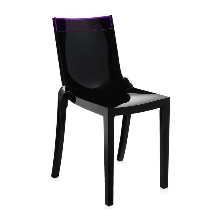Стул Hi-Cut черного цвета с фиолетовой вставкой 
