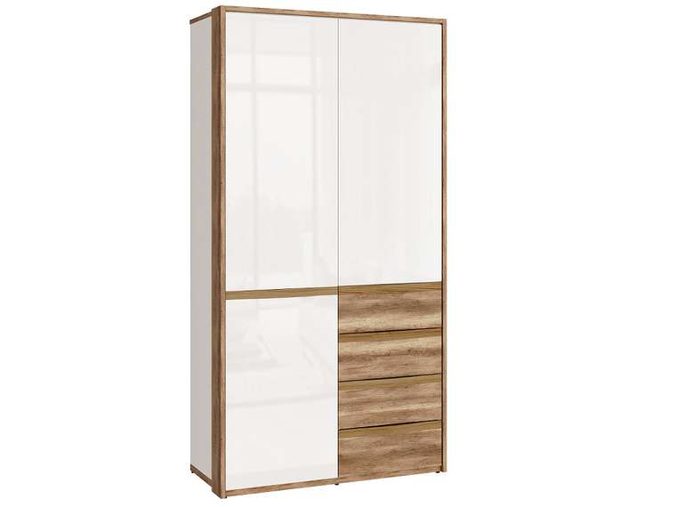 Шкаф Николь-Люкс с ящиками бело-коричневого цвета