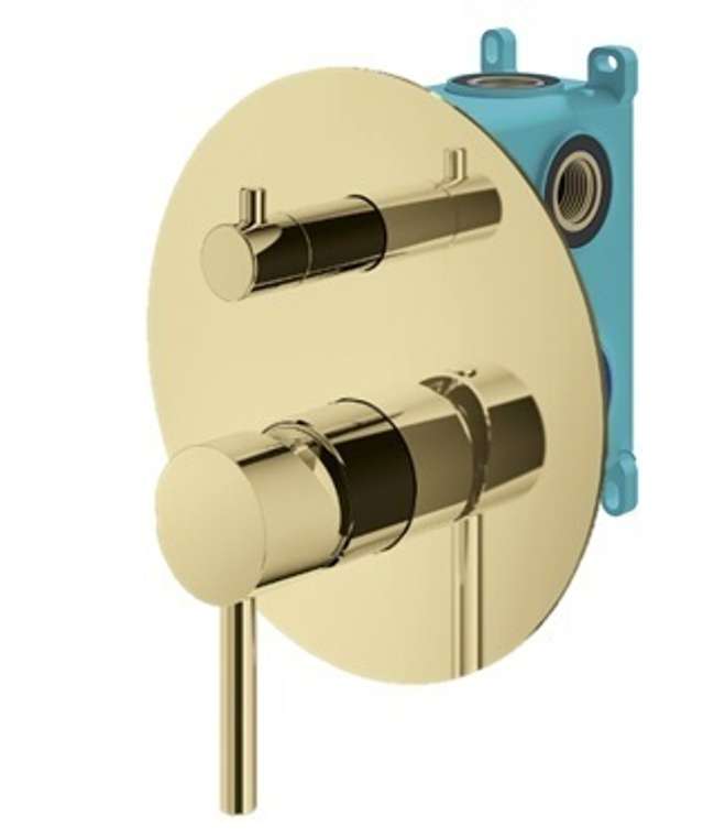 Смеситель встраиваемый для душа Plumberia Selection IXO KIT1901OR золотого цвета