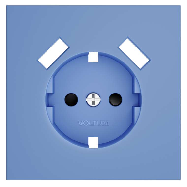 Накладка для розетки с заземлением и защитными шторками, с USB A+A, S70 (деним)