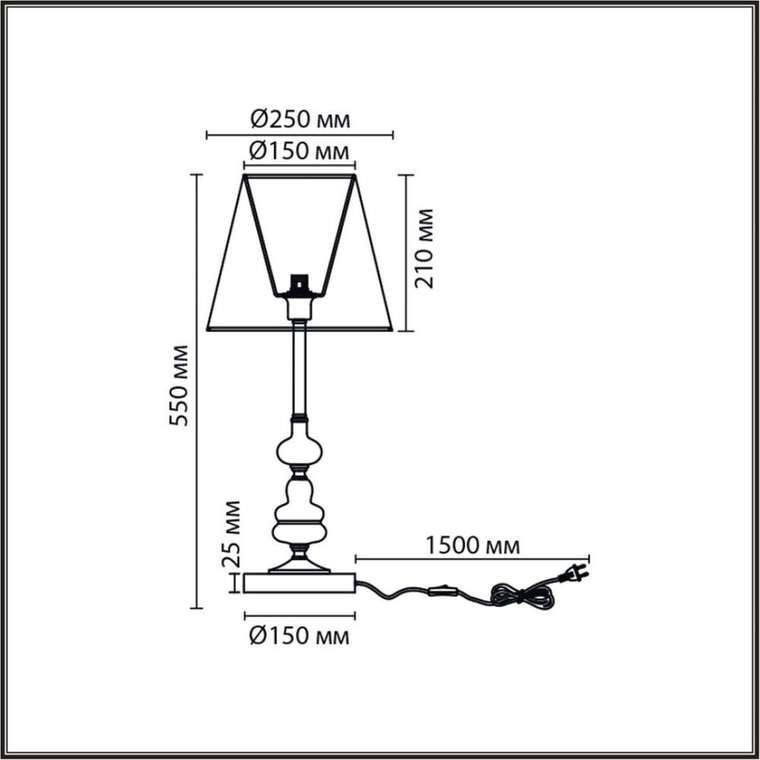 Настольная лампа Kentuki 8283/1T (ткань, цвет белый)