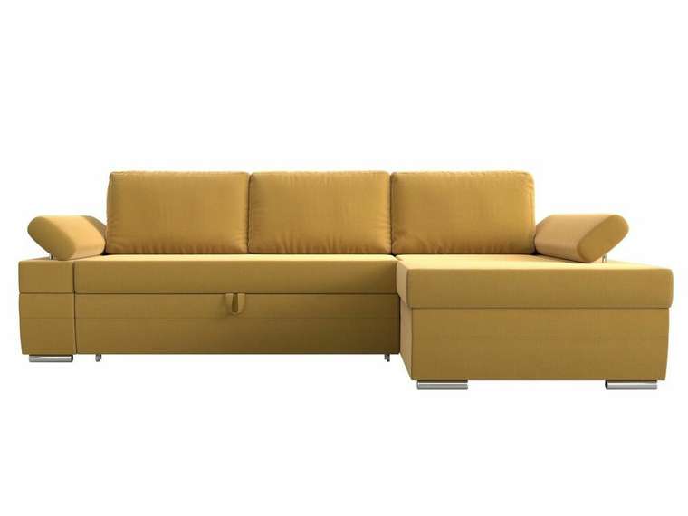 Угловой диван-кровать Канкун желтого цвета правый угол