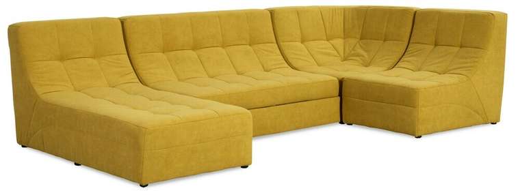 П-образный диван-кровать Палладиум горчичного цвета